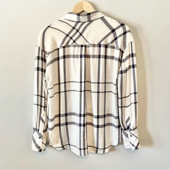 Rails + Free People Blue and White Plaid Button Down - Picture 7 of 7